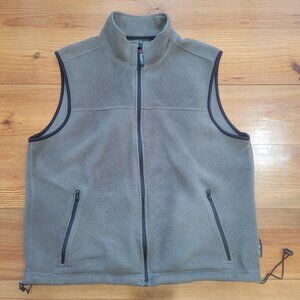 Men's Eddie Bauer Polartec Fleece Full Zip Vest Large Olive Green Black